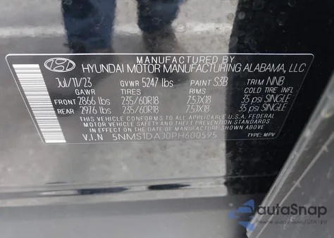 2023 Hyundai Santa Fe Se from USA, damaged, VIN 5NMS1DAJ0PH600595